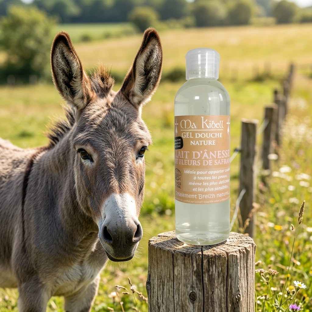 Gel Douche Nature Lait Ânesse et Fleurs de Safran - Ma Kibell