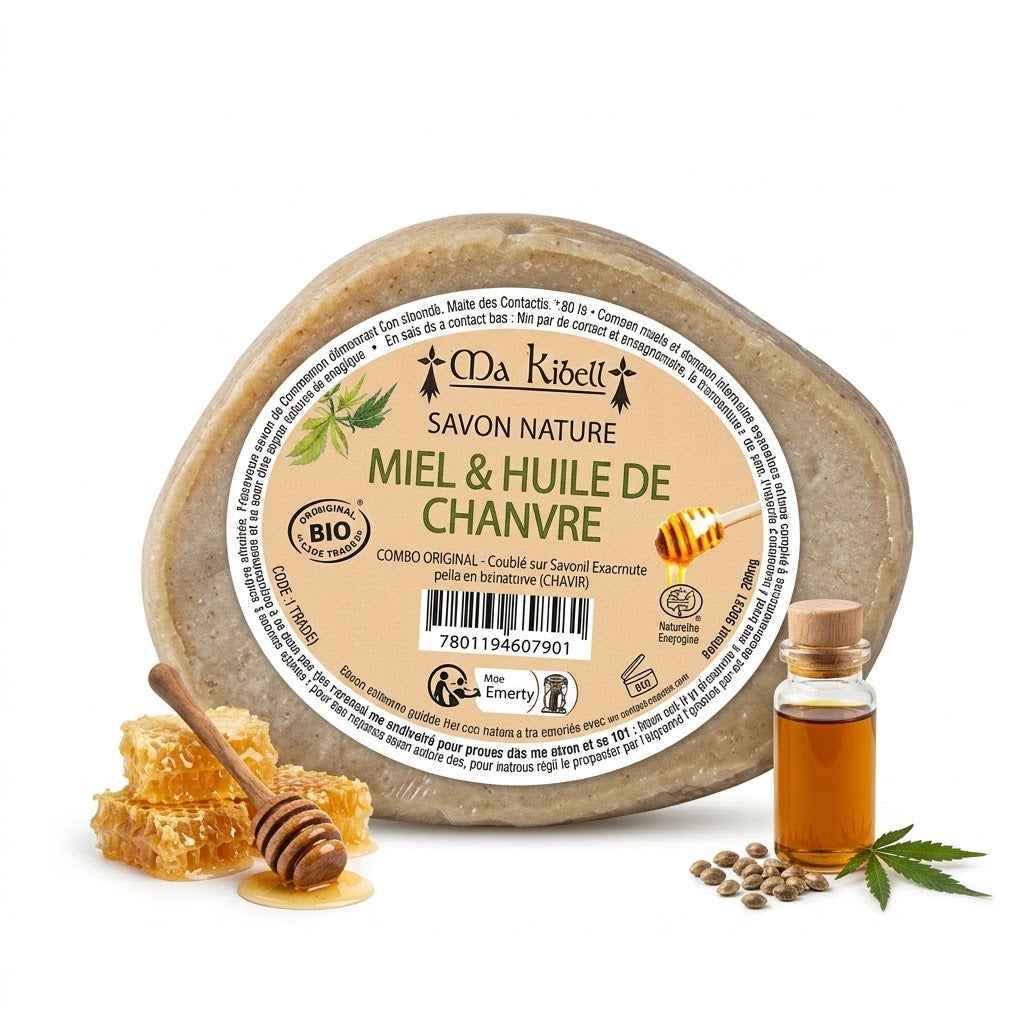 Savon Nature Miel et Huile de Chanvre - Ma Kibell